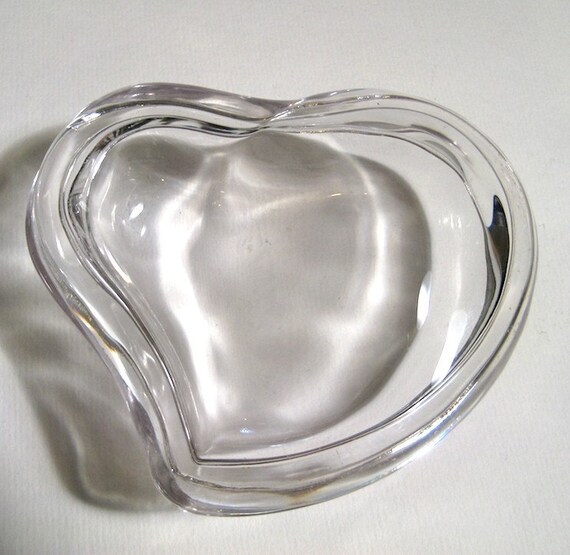 SALE Vintage Tiffany Elsa Peretti Glass Heart Box