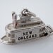 SALE --- Antique Sterling New Orleans Steamboat Charm with Moving Paddle Wheel