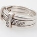SALE ---- Size 10.25 Vintage Sterling and Cubic Zirconia Interlocking Two Rings in One