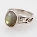 SALE ---- Size 6 Vintage Tribal Sterling Band with Sparkling Labradorite Ring