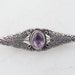 Vintage Sterling Flanking Butterfly and Amethyst Brooch