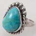 Size 8 Vintage Roped Sterling and Turquoise Ring
