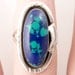 Size 8.25 Vintage Azurite and Malachite Conglomerate Sterling Ring