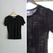 vintage '90s black SHEER STRIPED TEE.