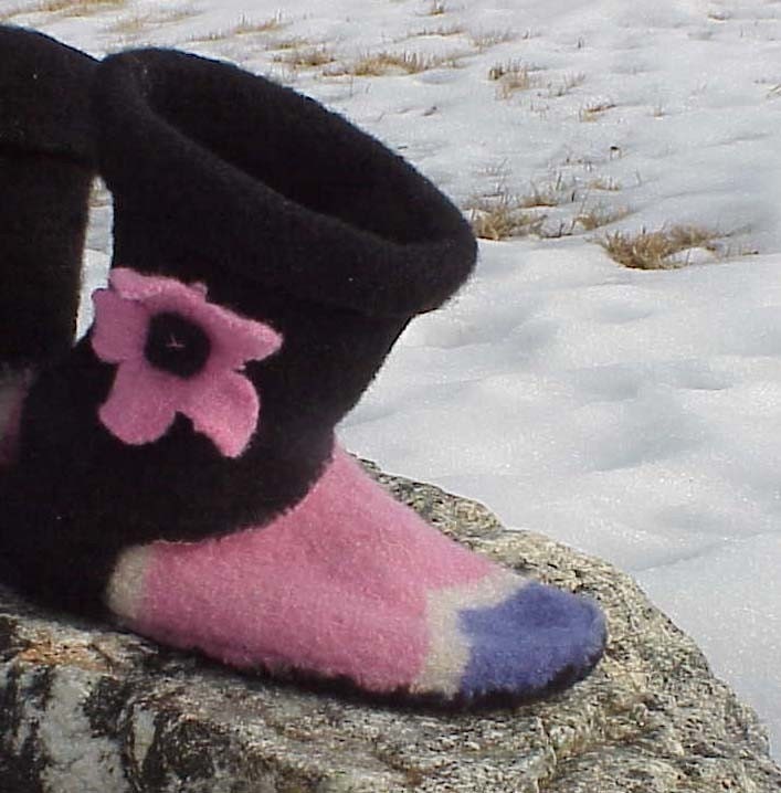 EZ Felted Slipper Boot Pattern CUTSEWFELT from Old wool