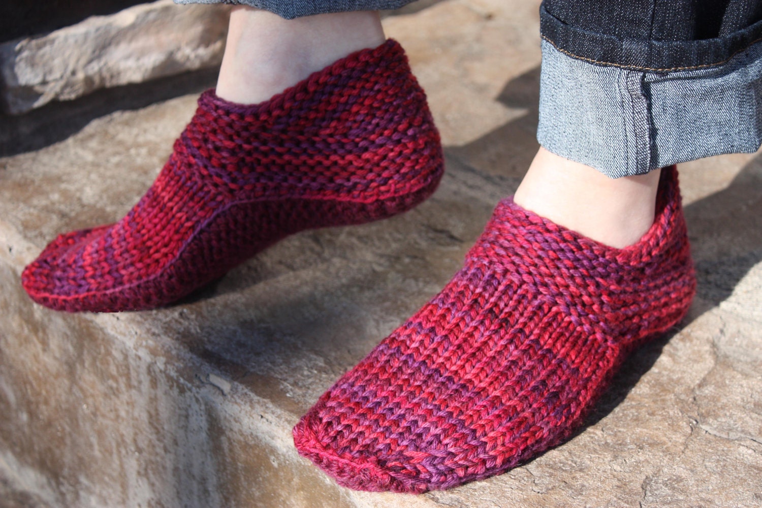 slippers crochet free patterns easy Kriskrafter1 Options Slippers w/crochet knit Knit PATTERN by plus