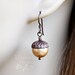 A Pocket of Posies - Pearl Acorn Earrings - ANTIQUED BRASS (23 colors): 17) Light Green