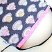 Knitting Project Bag Large Drawstring Tote WIP Bag - Sparkle Cupcake Pink Grey Glitter