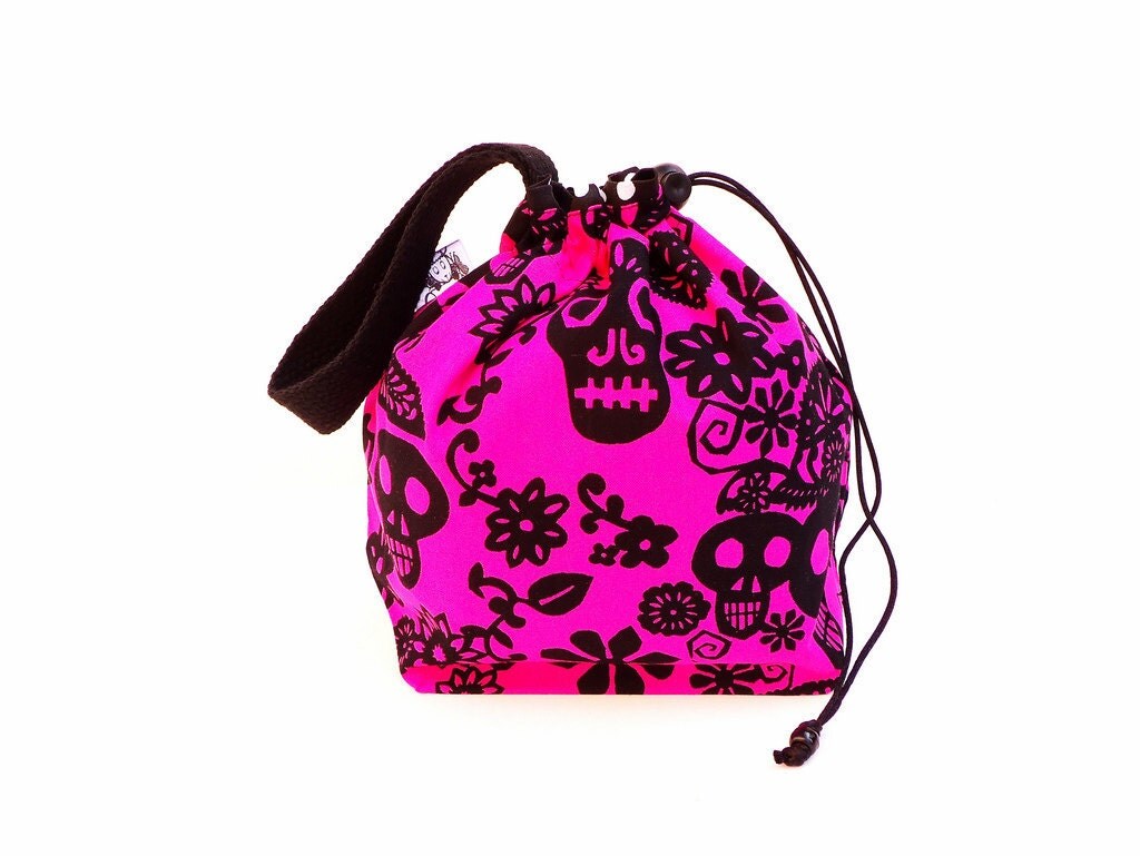 Sock Knitting Bag Drawstring Project Bag Hexipuff Small Wip