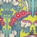 1/2 Yard Soul Blossoms : Fuschia Tree ab56 Chartreuse Lime Pink Turquoise Ornate Mushroom Floral Amy Butler Quilting Cotton Fabric