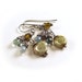 Earthy Green and Blue Wire Wrapped Picasso Glass Silver Drop Earrings