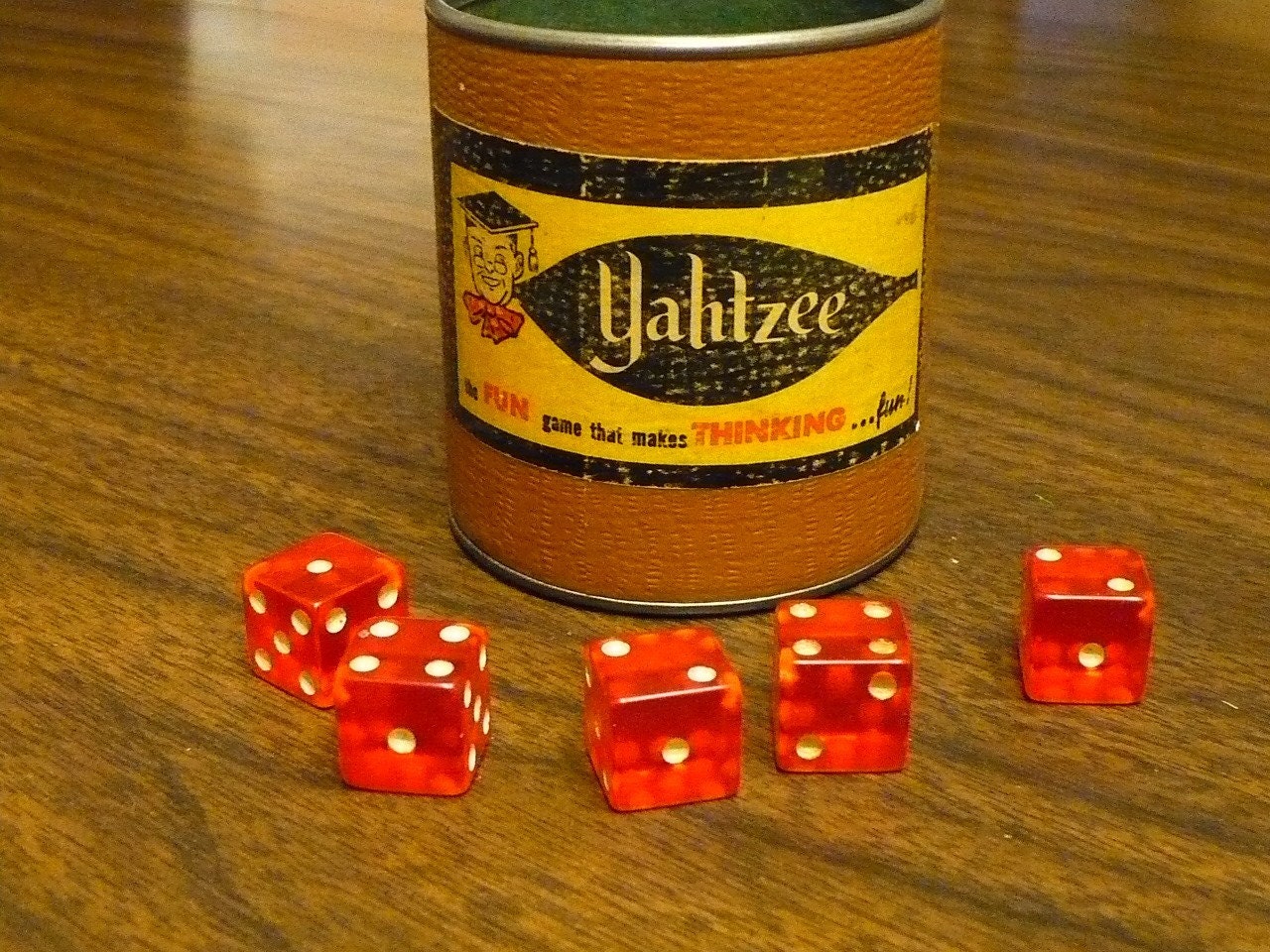 5  on AusableRiverTrader with cup yahtzee vintage Yahtzee dice Vintage by Etsy and cup