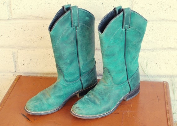teal cowboy boots for women