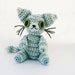 Striped Blue Cat Amigurumi Plush Doll