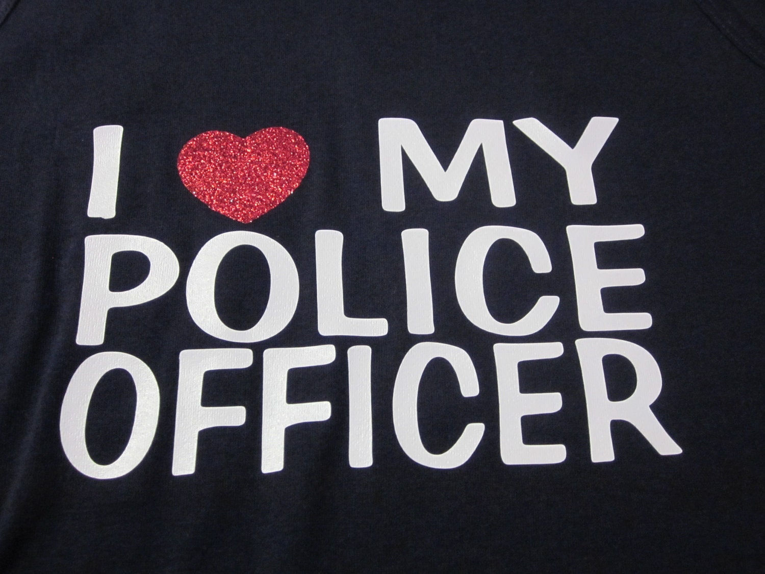 I Love My Police Officer ladies tee shirt perfect for police