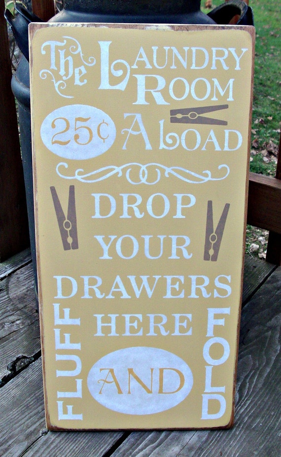 Items Similar To Large Wood Sign Laundry Room 25 Cents A Load Drop