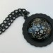 SALE Black Lace And Glass Medallion Necklace