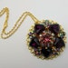 Vintage Repurposed Plum Brooch Necklace
