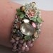 Vintage Repurposed Collage Cuff Bracelet Shabby Chic