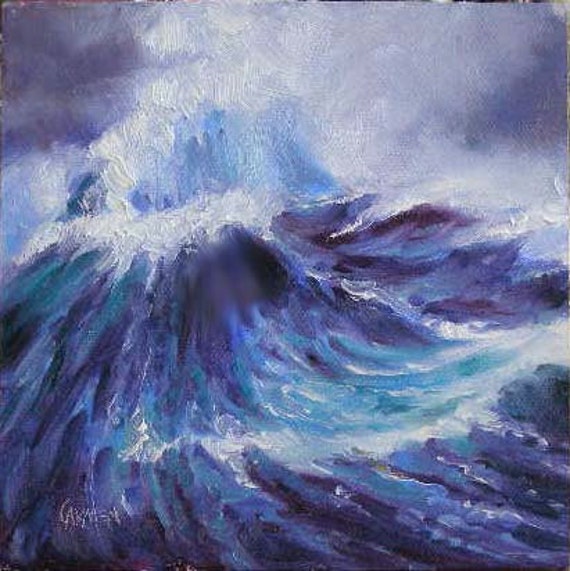 Small Painting Art on Canvas Stormy Weather 6x6