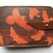 Leather card case/ Oyster card holder - Birds on wood design
