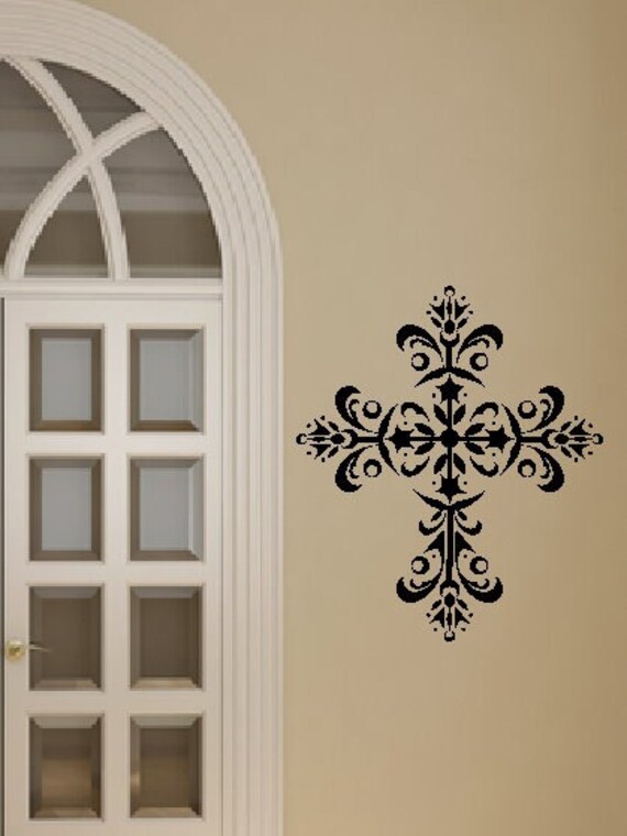 Decorative Cross vinyl decal sticker