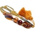 Scissor Fob, Beaded, Amber, Copper, Golden Brown
