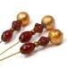 Amber Copper Topaz Needlepoint Counting Pins Marking Pins