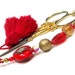 Beaded Scissor Fob, Quilting, Sewing, Cross Stitch, Gift for Crafter, True Love, Red, Gold, DIY Crafts, TJBdesigns