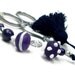 Scissor Fob Beaded Purple White Needlepoint Sewing Quilting Cross Stitch Accessory
