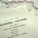 1888 Antique Map of Oklahoma Country in the Indian Territory