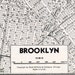 Vintage Map of Brooklyn, New York. 1942 Black and White City Map