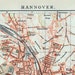 1902 Antique City Map of Hanover, Germany