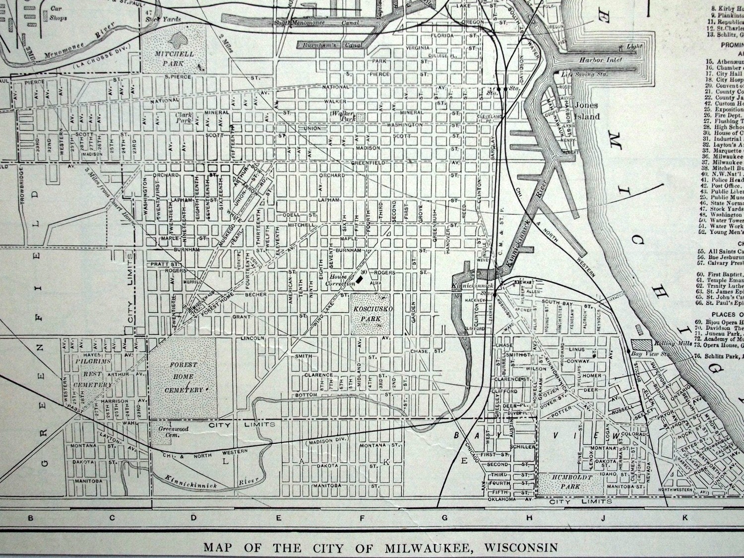 Street map Milwaukee Wisconsin
