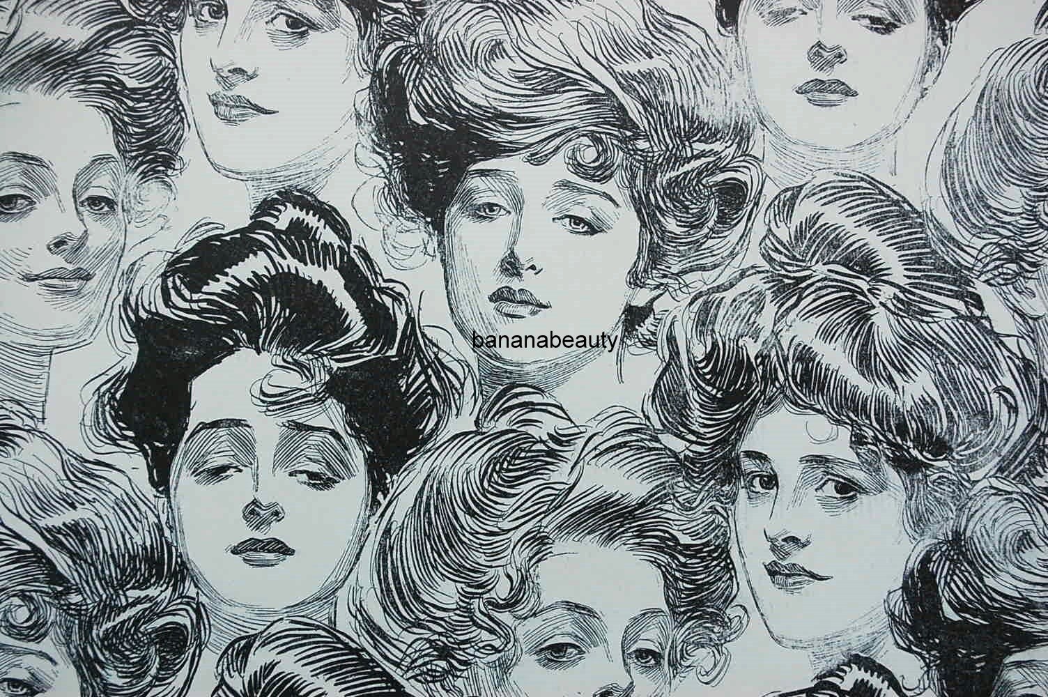 1905 Antique Charles Dana Gibson Print. Wallpaper for a