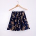 Adorable Handmade Mini Skirt xs/s/m - sheer navy blue fabric with creme floral print - FREE worlwide shipping