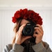 RED ROSE HEADBAND crown // Red Flower Crown / small red roses, statement headband, festival headband, wedding hair accessories, headress