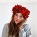 BEAUTIFUL Romantic Floral Crown - lush red roses, statement headband, so chic - FREE worldwide shipping