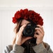 BEAUTIFUL Romantic Floral Crown - dark red roses, statement headband, so chic - FREE worldwide shipping