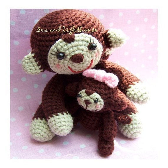 Crochet Pattern Baby And Mom Monkey. by seaandlighthouse ...