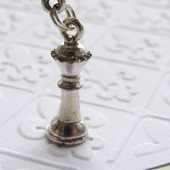 Chess Piece charm necklace The Queen antiqued by CharmedbyKaren