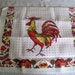Vintage Tea Towel, Red Rooster, Dish Towel, Vintage Linens