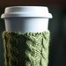 Cable Knit Coffee Cozy - Moss Green