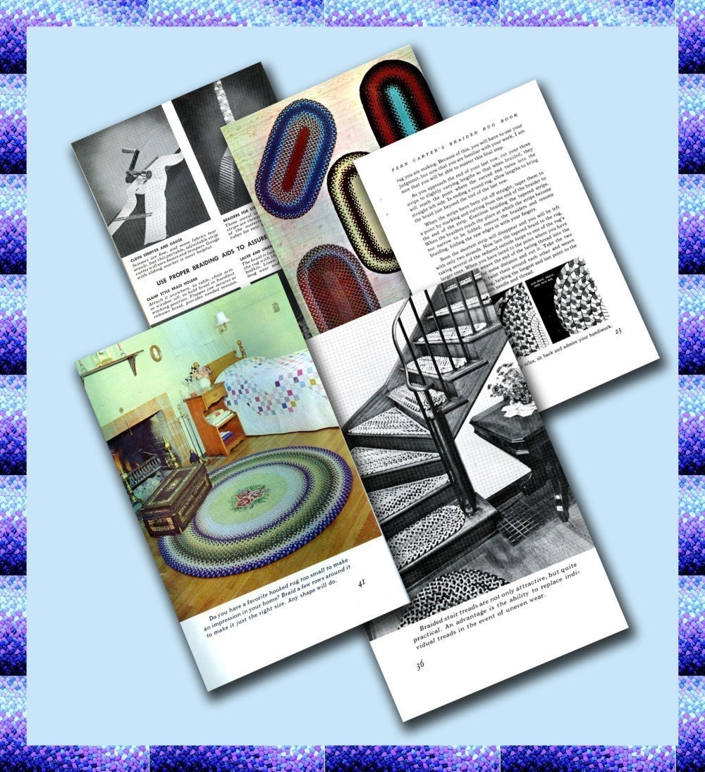 48 pg book How to BRAID RUGS Make Rag Braided Rug Vintage