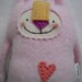 Pink Cashmere Stuffed Animal Cat Upcycled Sweater Repurposed