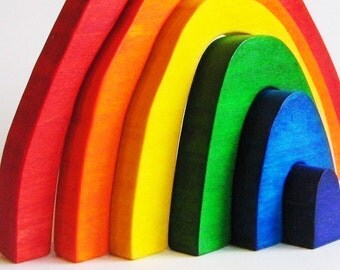Wooden Toy Rainbow Stacker Imagination Kids- Waldorf