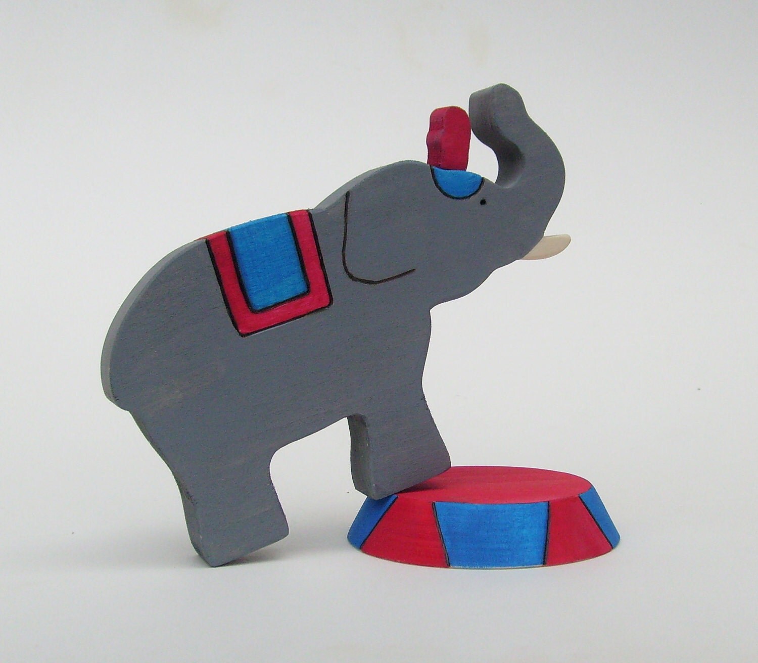 Wooden Circus Elephant Toy Set Waldorf by Imaginationkids on Etsy