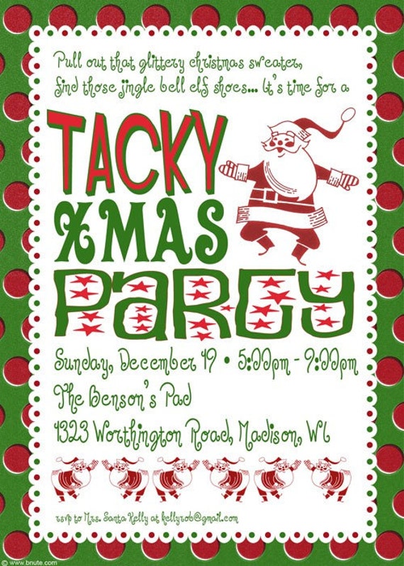 Items similar to Tacky Christmas Party Invitation on Etsy
