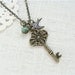 Whimsical Key Necklace. Antique Brass