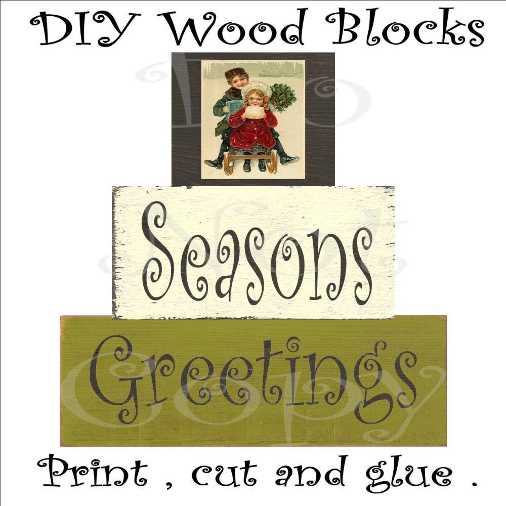 Wood blocks vintage printable decoupage by epatternmyfrontporch